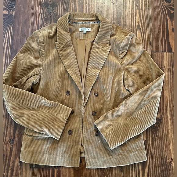 NANETTE LEPORE Natalie Corduroy Stretch Cotton Light Brown Blazer - Picture 3 of 8